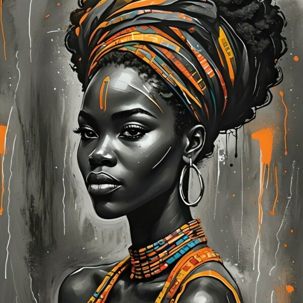 African Lady in Orange