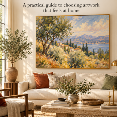 Warm living room art guide